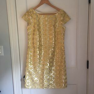 NWOT RED Valentino yellow and gold dress size 2
